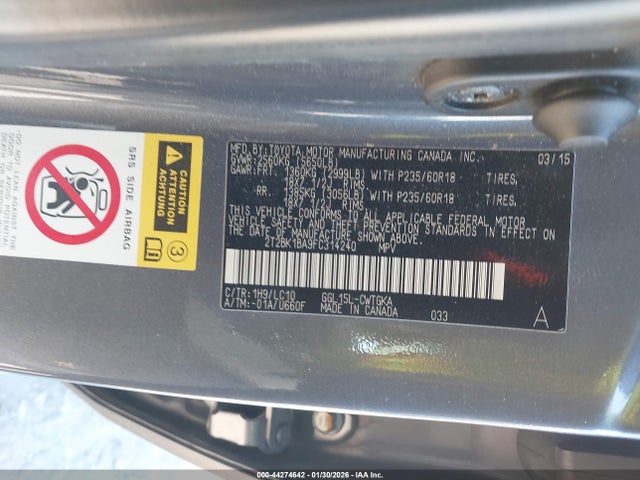 Lexus RX 350 2015 2T2BK1BA9FC314240 Image 9