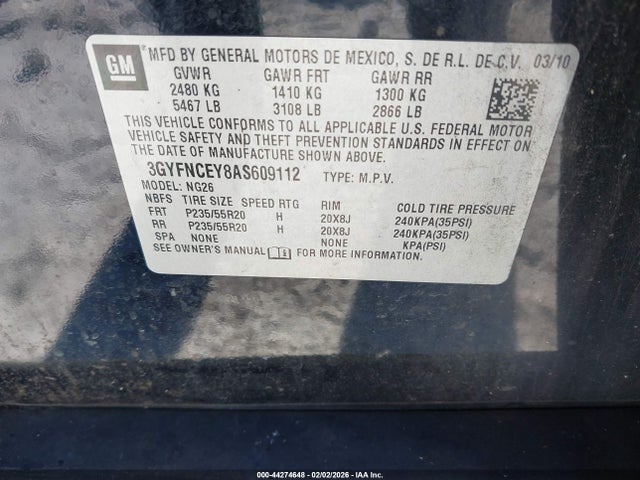 2010 CADILLAC SRX 3GYFNCEY8AS609112 Photo 8