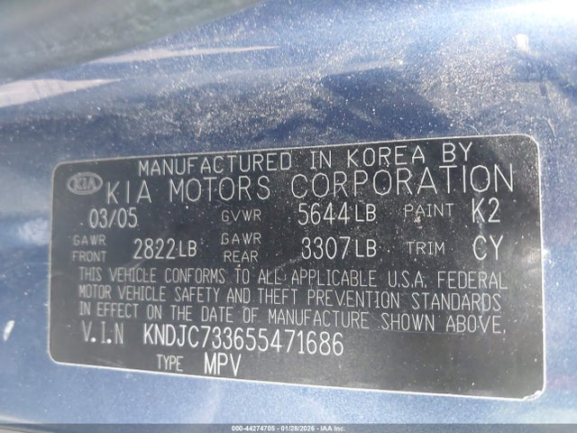 2005 KIA SORENTO KNDJC733655471686 Photo 8