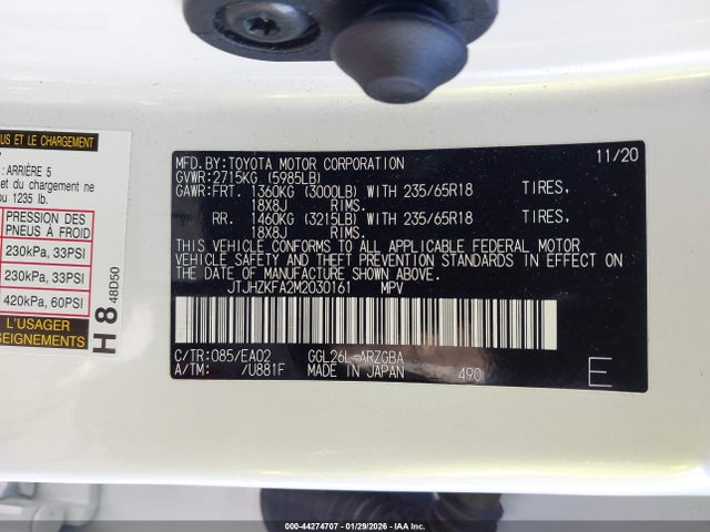 2021 LEXUS RX 350L JTJHZKFA2M2030161 Photo 8