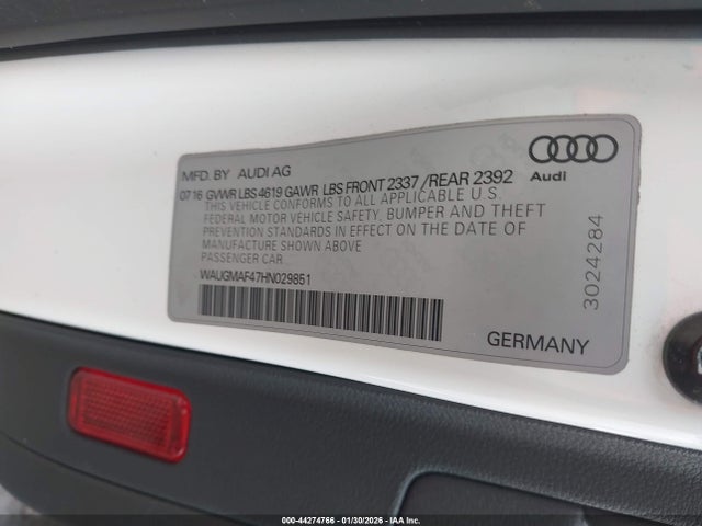 2017 AUDI A4 WAUGMAF47HN029851 Photo 8