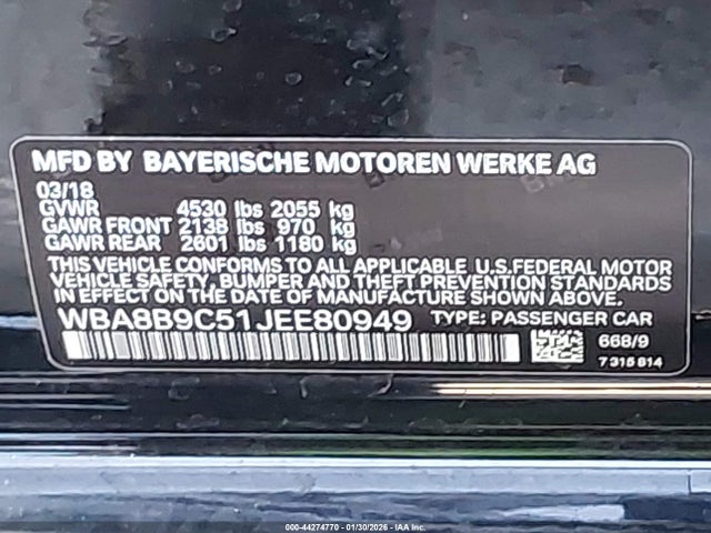 2018 BMW 330I WBA8B9C51JEE80949 Photo 8