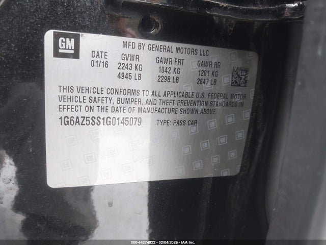 2016 CADILLAC CTS 1G6AZ5SS1G0145079 Photo 8