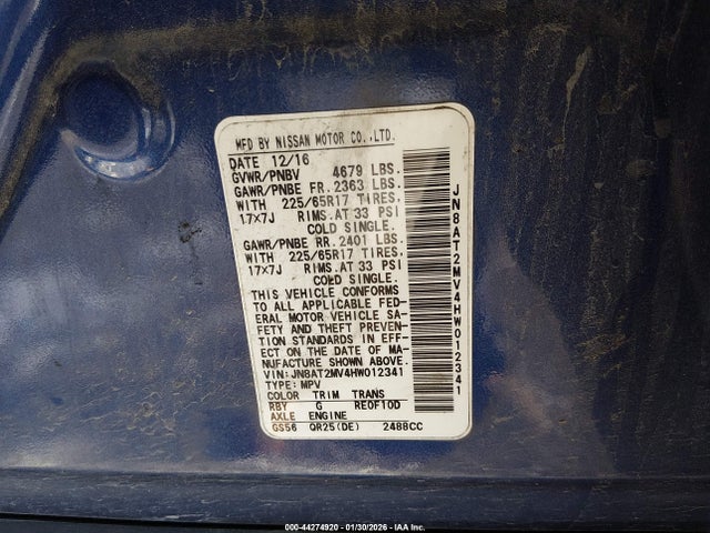 2017 NISSAN ROGUE JN8AT2MV4HW012341 Photo 8