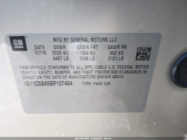 2016 CHEVROLET MALIBU LIMITED 1G11C5SA5GF107494 Photo 8