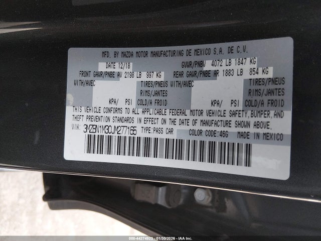 3MZBN1M30JM277165 Mazda Mazda3 Grand Touring