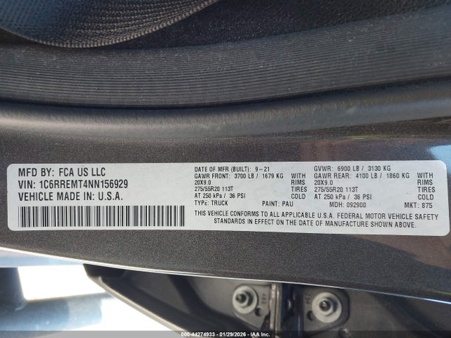 2022 RAM 1500 1C6RREMT4NN156929 Photo 8