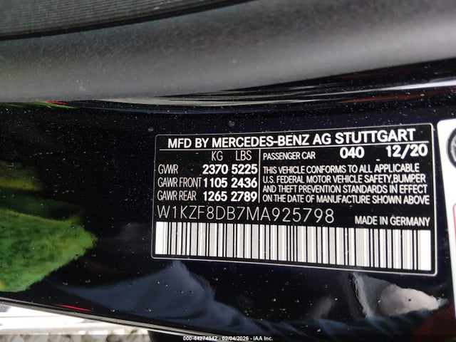 W1KZF8DB7MA925798 Mercedes-Benz E 350