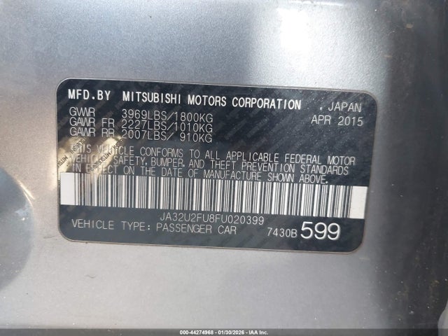 2015 MITSUBISHI LANCER JA32U2FU8FU020399 Photo 8