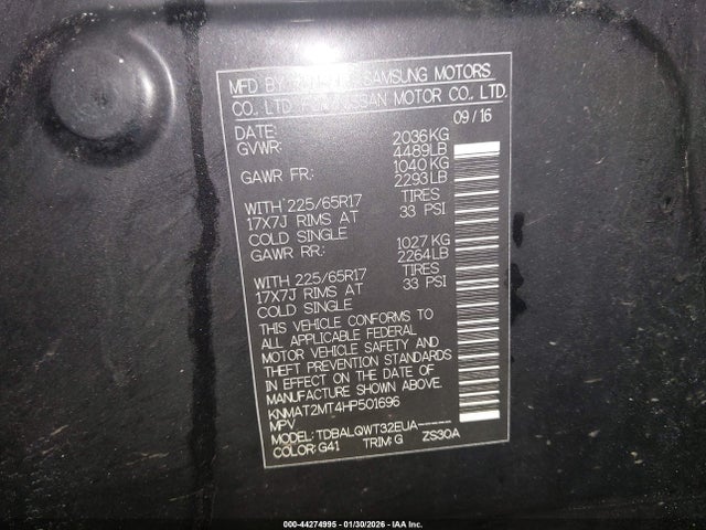 Nissan ROGUE SV 2017 KNMAT2MT4HP501696 Image 9
