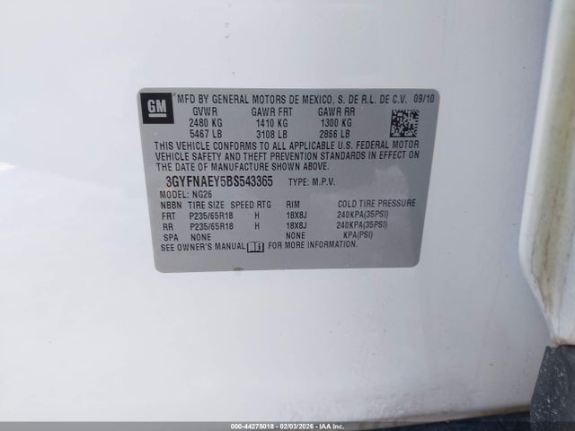 2011 CADILLAC SRX 3GYFNAEY5BS543365 Photo 8