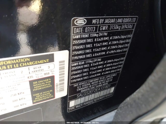 2014 LAND ROVER RANGE ROVER SALGS2EF2EA131801 Photo 8