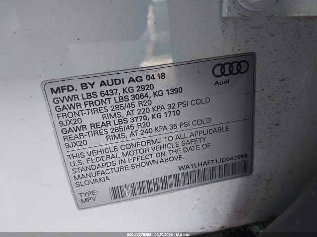 2018 AUDI Q7 WA1LHAF71JD042696 Photo 8