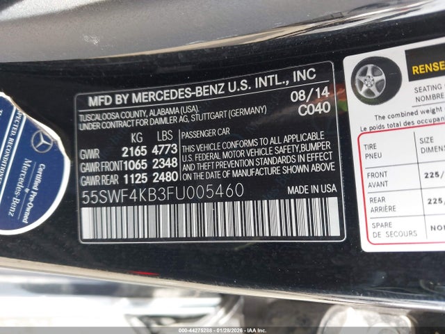 2015 MERCEDES-BENZ C-CLASS 55SWF4KB3FU005460 Photo 8