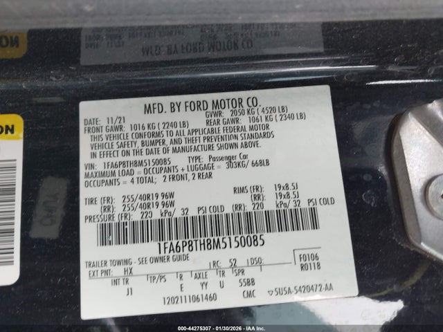 Ford Mustang Ecoboost Premium Fastback 2021 1FA6P8TH8M5150085 Image 9
