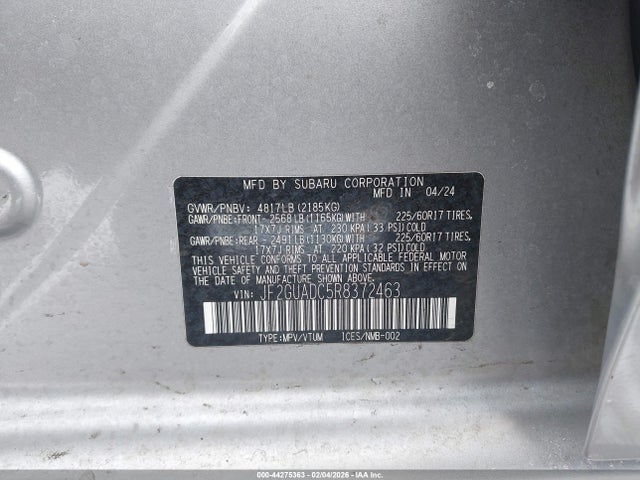 JF2GUADC5R8372463 Subaru Crosstrek Premium