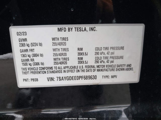 2023 TESLA MODEL Y 7SAYGDEE0PF689630 Photo 8