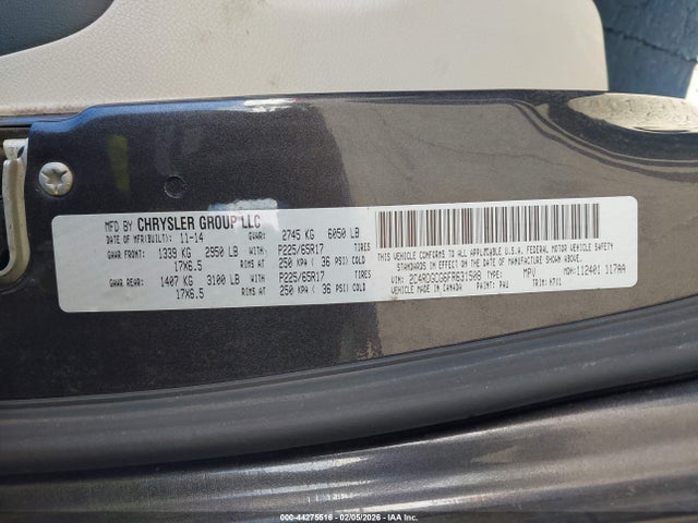 2C4RDGCG6FR631508 Dodge Grand Caravan Sxt