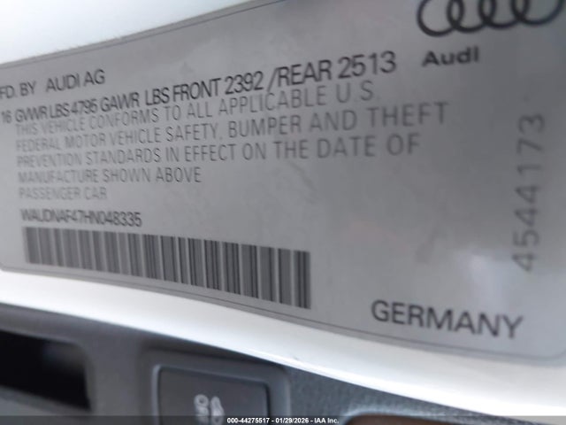 WAUDNAF47HN048335 Audi A4 2.0t Season Of Audi Premium