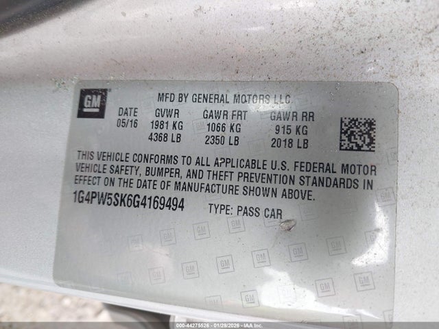 1G4PW5SK6G4169494 Buick Verano Sport Touring Group