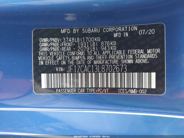 JF1ZCAC13L8702673 Subaru Brz Limited