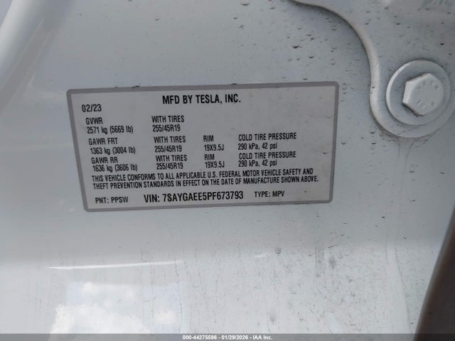 2023 TESLA MODEL Y 7SAYGAEE5PF673793 Photo 8