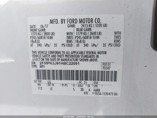 Ford EDGE SEL 2017 2FMPK3J91HBC22091 Image 9