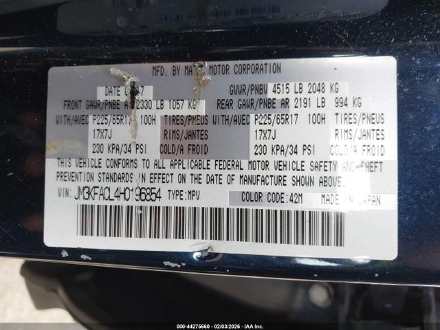 JM3KFACL4H0196854 Mazda Cx-5 Touring