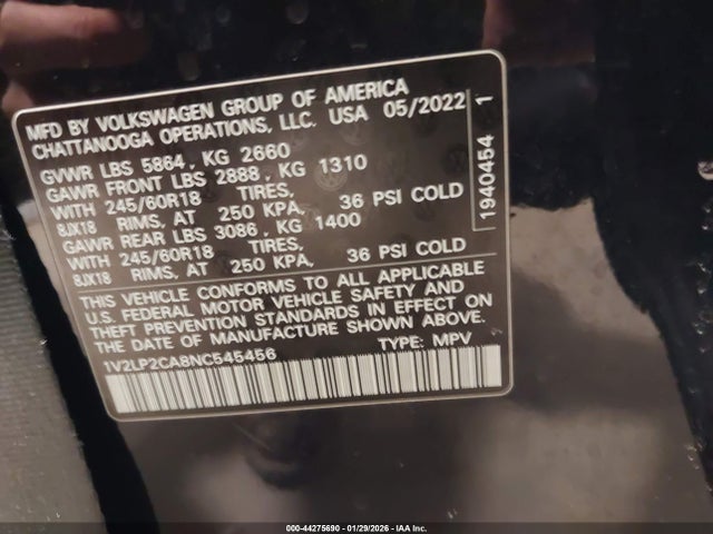 Volkswagen Atlas 2.0t Se 2022 1V2LP2CA8NC545456 Image 9