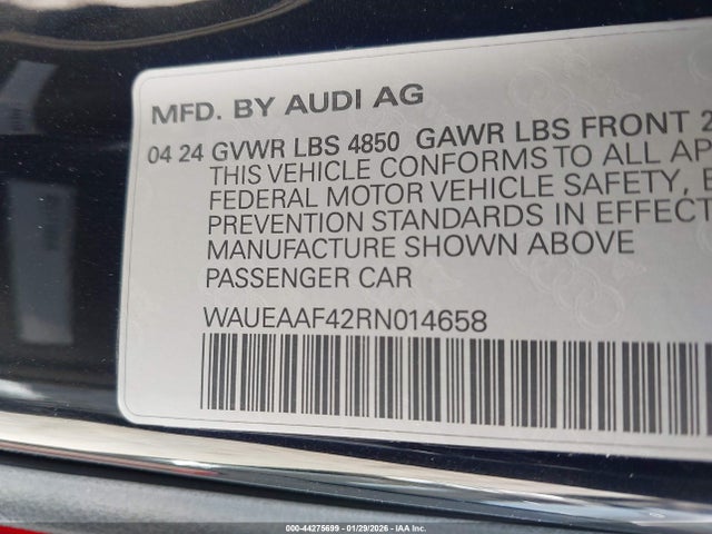 2024 AUDI A4 WAUEAAF42RN014658 Photo 8
