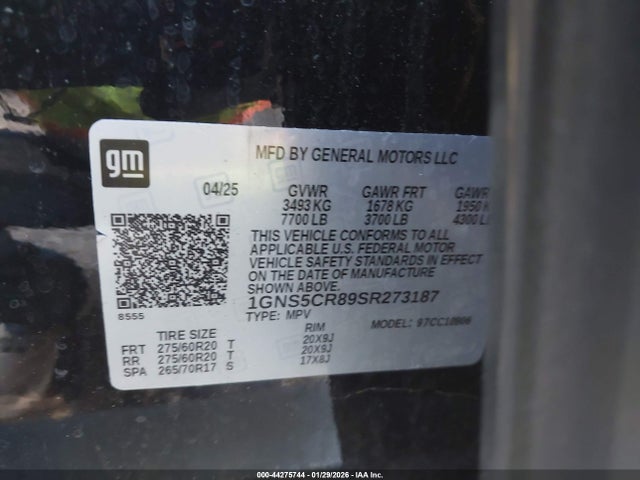 1GNS5CR89SR273187 Chevrolet Suburban 2wd Lt