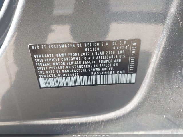 Volkswagen Jetta 2.0l S 2014 3VW2K7AJ0EM294052 Image 9