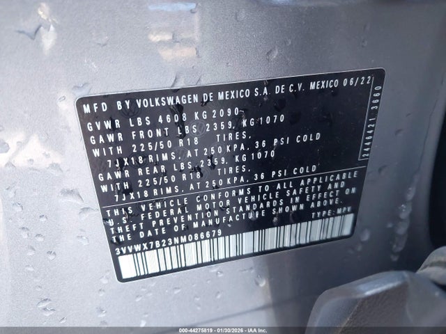 2022 VOLKSWAGEN TAOS 3VVWX7B23NM086679 Photo 8