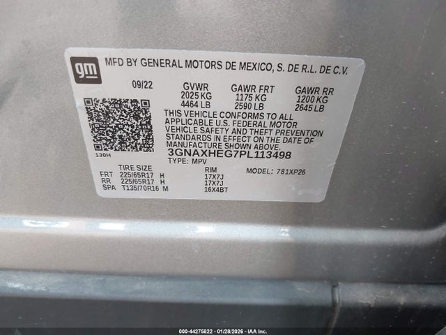 3GNAXHEG7PL113498 Chevrolet Equinox Fwd Ls