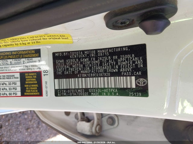 4T1BK1EB9FU187920 Toyota AVALON LIMITED
