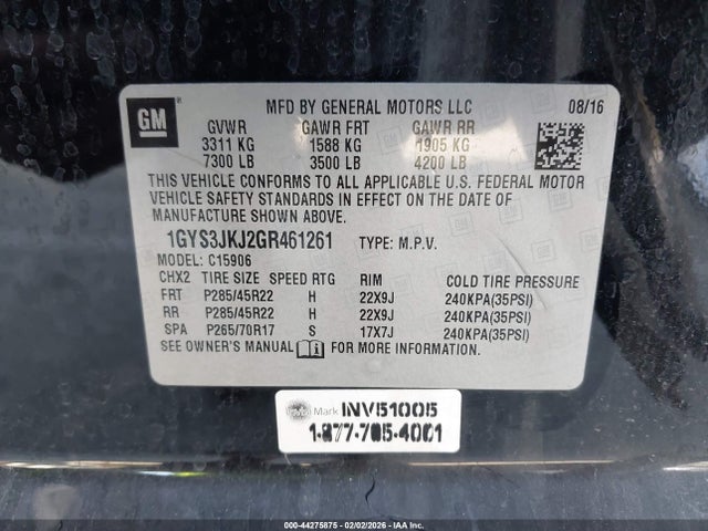 2016 CADILLAC ESCALADE ESV 1GYS3JKJ2GR461261 Photo 8