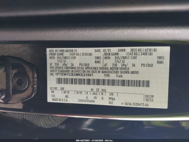 Ford F-150 Xlt 2021 1FTEW1CB3MKE23561 Image 9