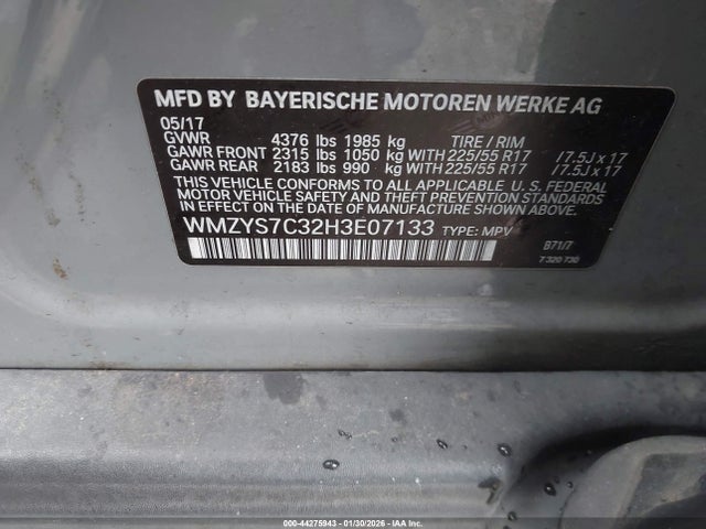2017 MINI COUNTRYMAN WMZYS7C32H3E07133 Photo 8