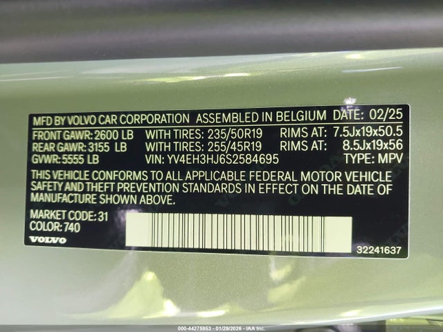 YV4EH3HJ6S2584695 Volvo Ex40 Core