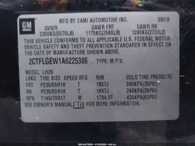 2010 GMC TERRAIN 2CTFLGEW1A6225306 Photo 8