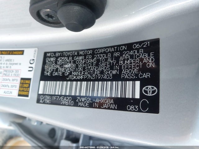 JTDKAMFP7N3197403 Toyota Prius Prime Xle