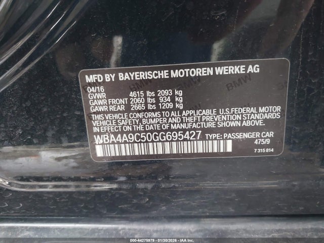 WBA4A9C50GG695427 BMW 428i Gran Coupe