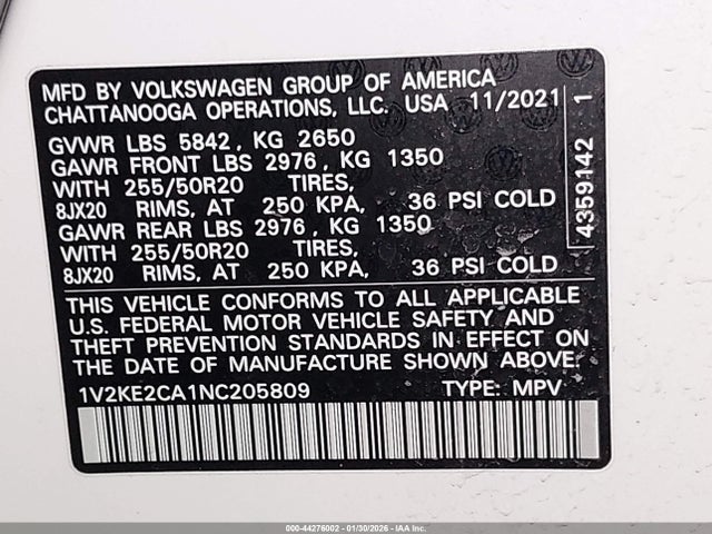 2022 VOLKSWAGEN ATLAS CROSS SPORT 1V2KE2CA1NC205809 Photo 8