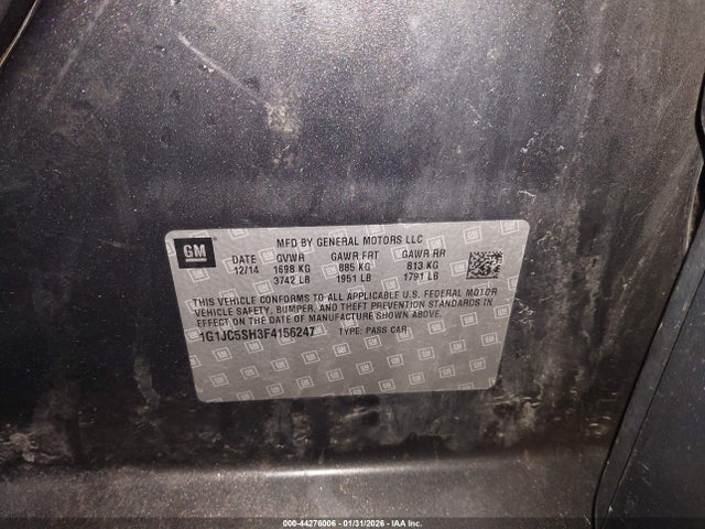 2015 CHEVROLET SONIC 1G1JC5SH3F4156247 Photo 8