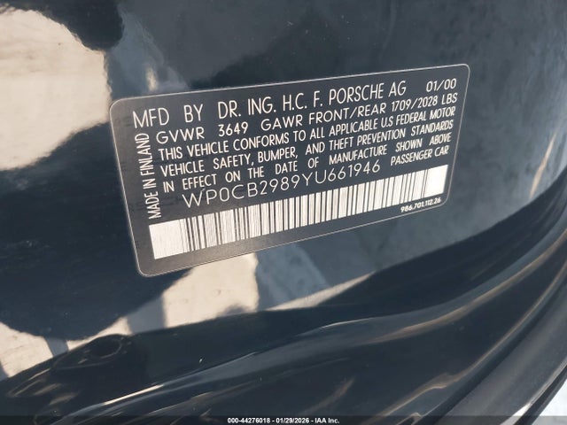 2000 PORSCHE BOXSTER WP0CB2989YU661946 Photo 8