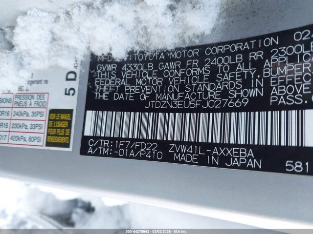 2015 TOYOTA PRIUS V JTDZN3EU5FJ027669 Photo 8