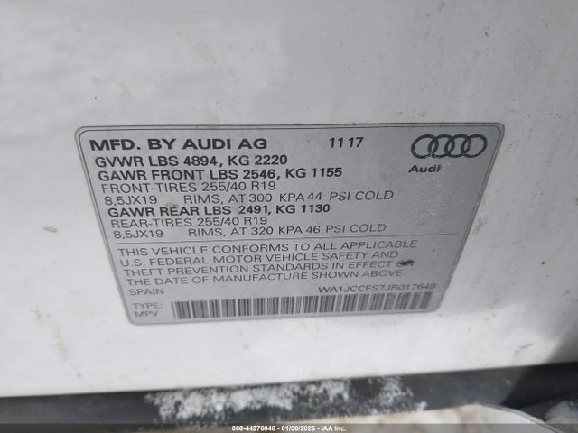 2018 AUDI Q3 WA1JCCFS7JR017648 Photo 8