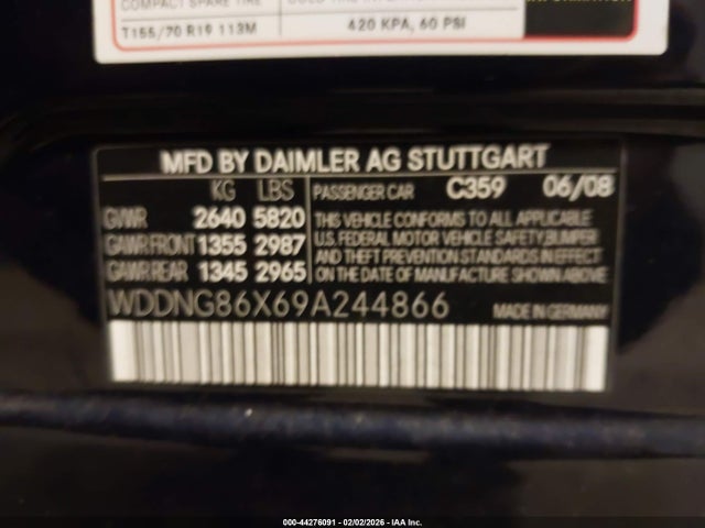 2009 MERCEDES-BENZ S 550 WDDNG86X69A244866 Photo 8