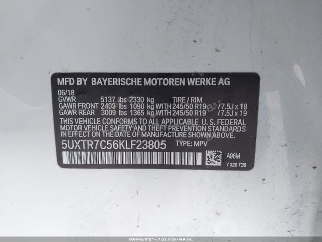 2019 BMW X3 5UXTR7C56KLF23805 Photo 8