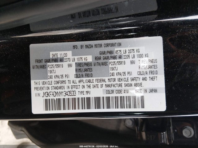 Продаж на аукціоні авто 2021 Mazda Cx-5 Grand Touring, vin: JM3KFADMXM1340533, номер лоту: 44276136